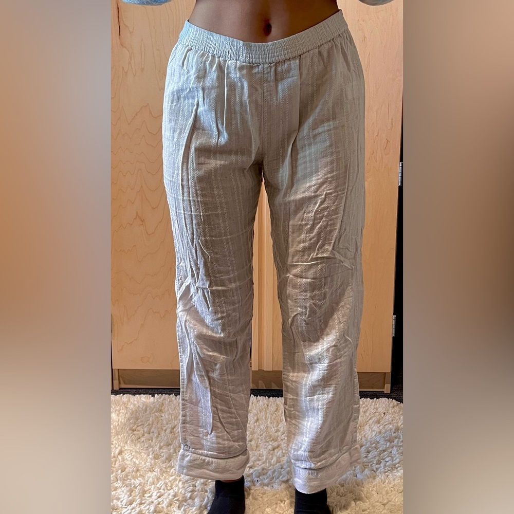 100% Cotton Light Blue Pajama Pants